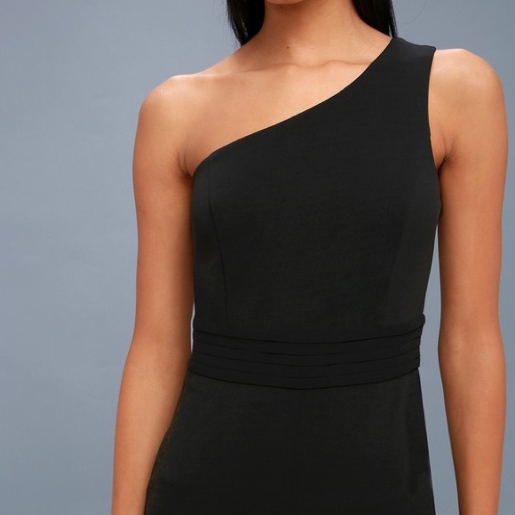 The Lulus Dance 'til Daylight Black One-Shoulder - Picture 4 of 4